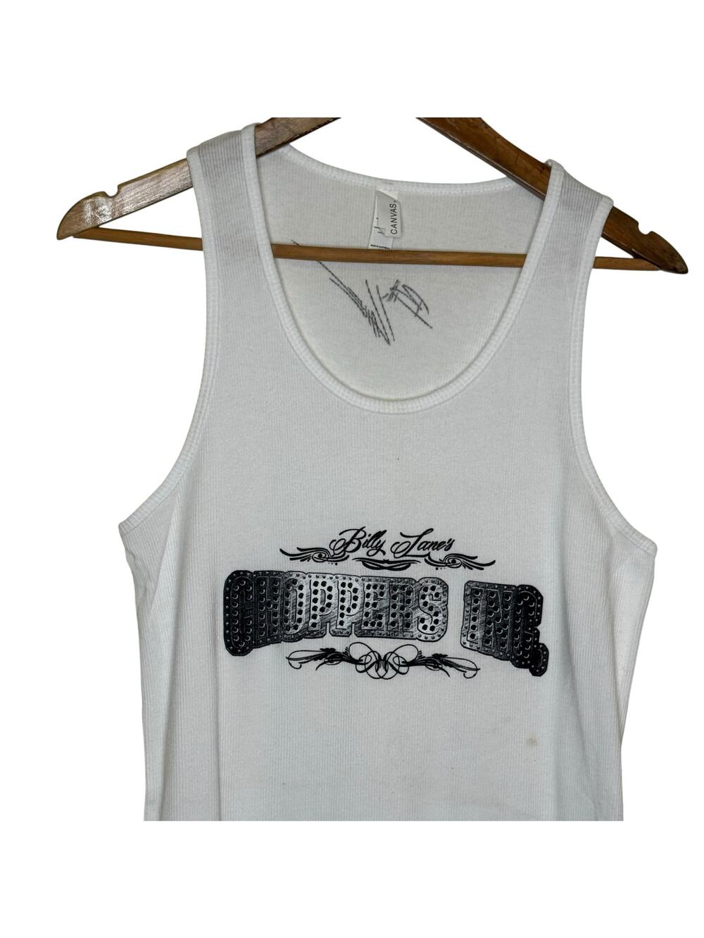 Billy Lane Choppers Inc White Ribbed Men's Large Signature Muscle Shirt
